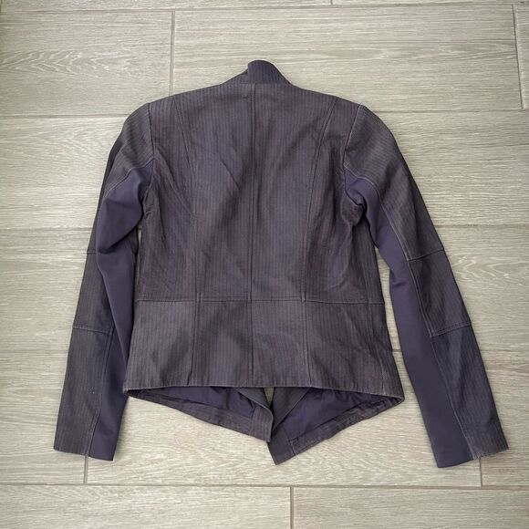 GILI Leather Jacket Open Front size 0 Dusty Purple - Picture 6 of 6